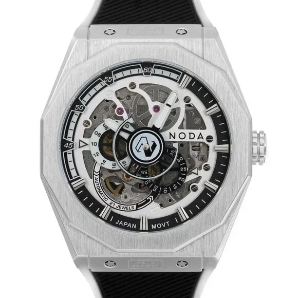 Noda Aero Series-1 43MM Stainless Steel White Skeleton Dial Automatic Watch